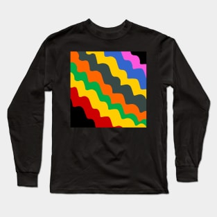 Bright colored wavy ocean waves gradient Long Sleeve T-Shirt